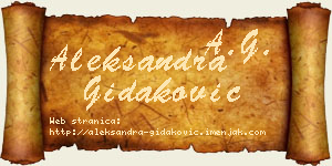 Aleksandra Gidaković vizit kartica